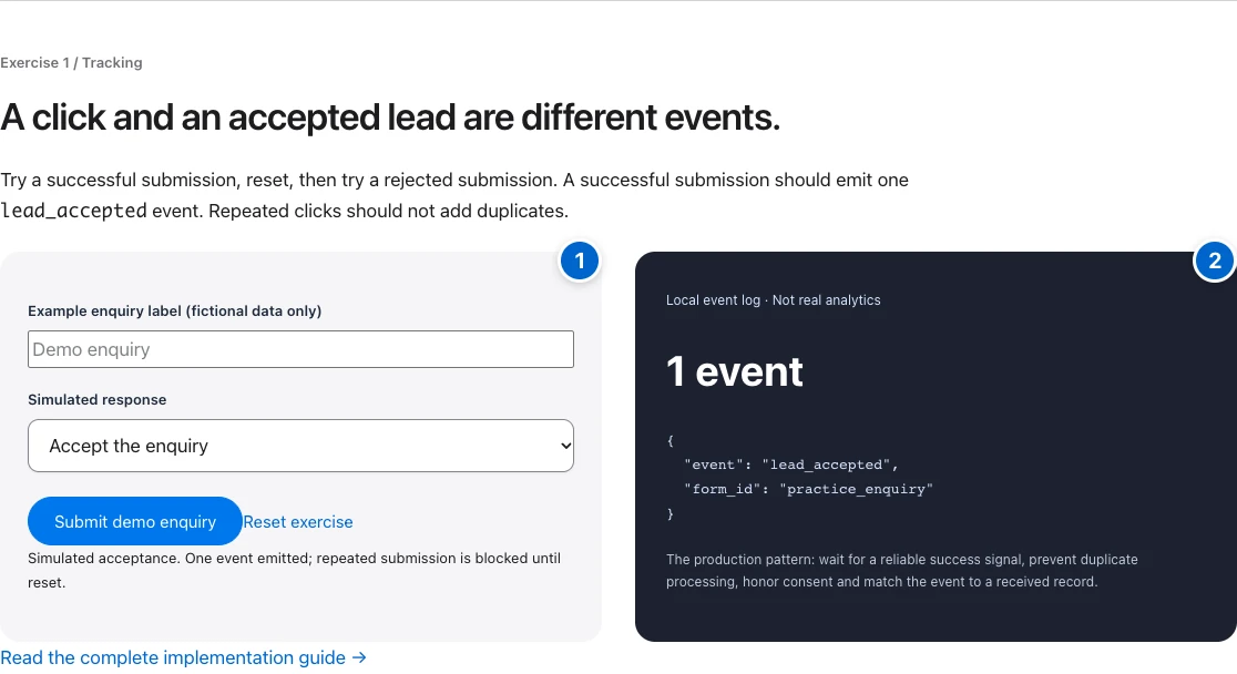 Verify success and failure—not just the click — numbered screenshot